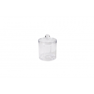 Contenitore in plastica trasparente, diametro 9.7 cm, altezza 12.9 cm