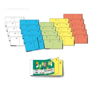Blocco numerato 1/100, formato 13x6 cm, colori assortiti