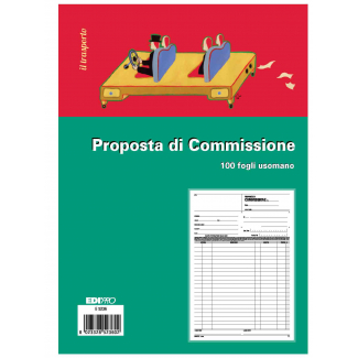Blocco da 50 proposte di commissione 2 copie autoricalcanti, formato 22x29.7 cm