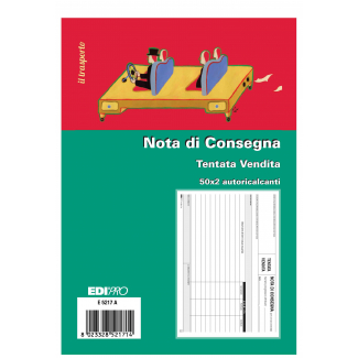 Blocco da 50 nota di consegna 2 copie autoricalcanti, formato 22x14.8 cm