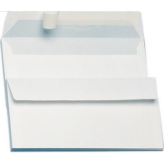 Busta autoadesiva bianca, senza finestra, formato 11x23 cm, scatola da 500 pezzi