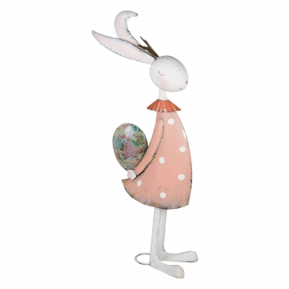 Coniglietta in metallo con vestito decorato, varie dimensioni