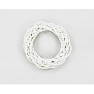 Coroncina in vimini bianco diametro 10 cm, spessore 3 cm