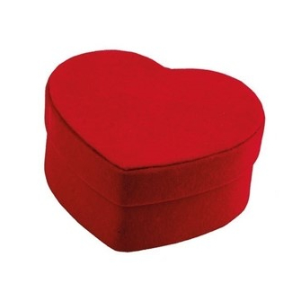 Scatola cuore in velluto rosso con coperchio, confezione da 6 pezzi