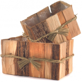 Cassetta rettangolare in legno con fiocco di fieno, vari formati