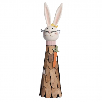 Coniglietta in metallo e legno altezza 70 cm
