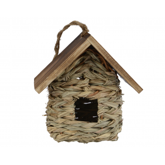 Casetta per uccelli in legno, altezza 18 cm