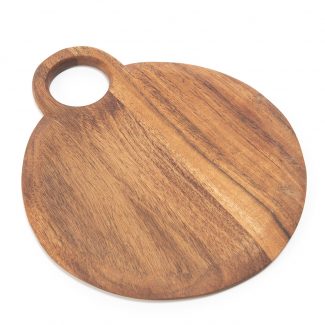 Tagliere in legno naturale, rotondo 30x25 cm, altezza 1.5 cm