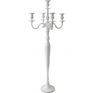 Candelabro in alluminio bianco a 5 posti, varie altezze