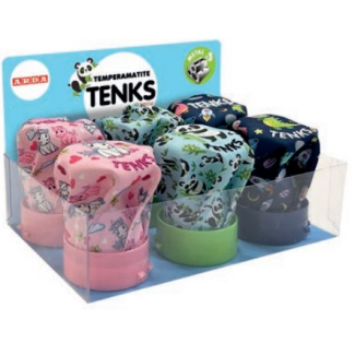 Temperamatite "Tenks" 3 fori con serbatoio in colori assortiti