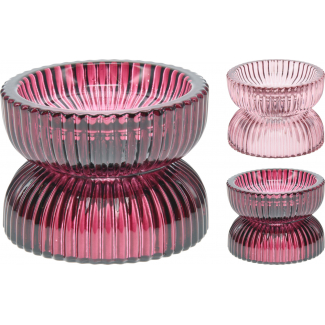 Portacandela in vetro diametro 7 cm, altezza 6 cm