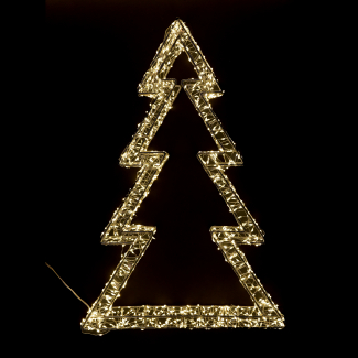 Albero in metallo con luci led, in scatola regalo, varie misure