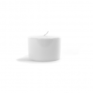 Candela moccolo lucida bianca, diametro 8 cm, varie altezze
