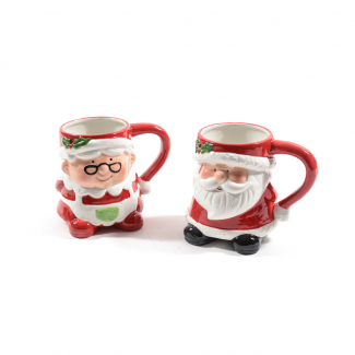 Mug natalizia in ceramica, 10.5x14.5 cm, altezza 11.8 cm, soggetti assortiti