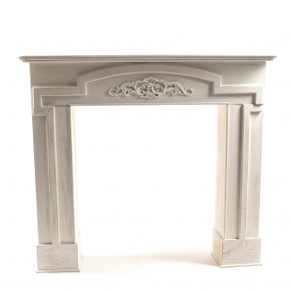 Struttura caminetto in legno decorato, altezza 95 cm