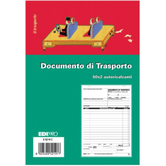 Blocco da 50 documenti di trasporto 2 copie autoricalcanti, formato 14.5x21.5 cm