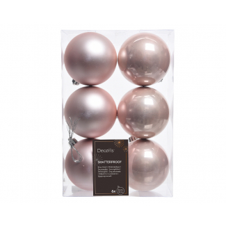 Sfera infrangibile rosa diametro 8 cm, confezione da 6 pezzi assortiti