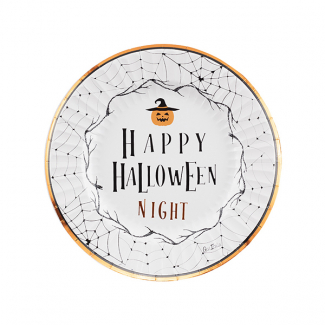 Piatto in cartoncino "Halloween night", diametro 23 cm, confezione da 8 pezzi