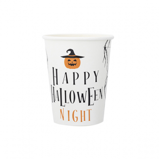 Bicchieri in cartoncino da 250cc "Halloween night", confezione da 8 pezzi