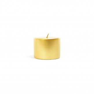 Candela moccolo oro metal, diametro 7 cm, varie altezze