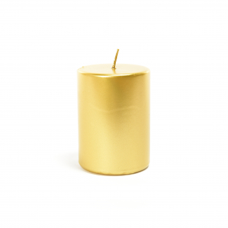 Candela moccolo oro metal, diametro 7 cm, varie altezze