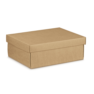 Scatola con coperchio in cartone avana, confezione da 20 pezzi, vari formati