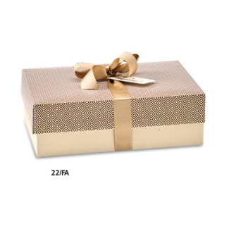 Scatola base rettangolare avorio con coperchio decorato, cartone da 25 pezzi, vari formati