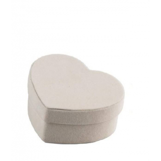 Scatola cuore in velluto rosso con coperchio, confezione da 6 pezzi