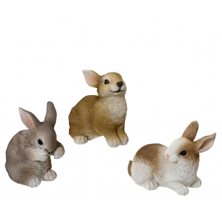 Coniglio in poliresina altezza 9.5 cm, soggetti assortiti