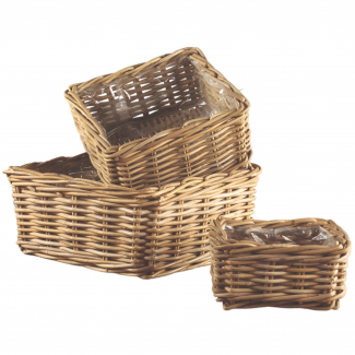 Cesto quadrato in rattan naturale, varie misure