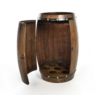 Cantinetta in legno 7 posti con portabicchieri, altezza 60 cm