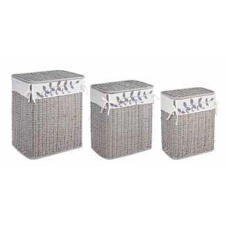 Cesto in rattan e bamboo con fodera in tessuto, vari formati