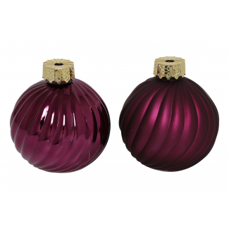 Sfera in vetro lavorato a strisce opaco o lucido, diametro 10 cm, colori assortiti