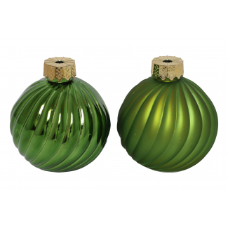 Sfera in vetro lavorato a strisce opaco o lucido, diametro 10 cm, colori assortiti