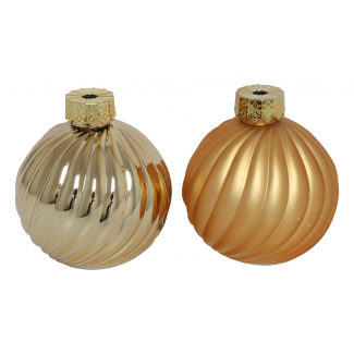Sfera in vetro lavorato a strisce opaco o lucido, diametro 10 cm, colori assortiti