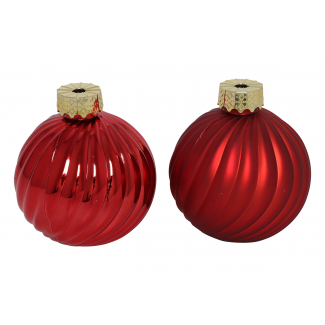 Sfera in vetro lavorato a strisce opaco o lucido, diametro 10 cm, colori assortiti