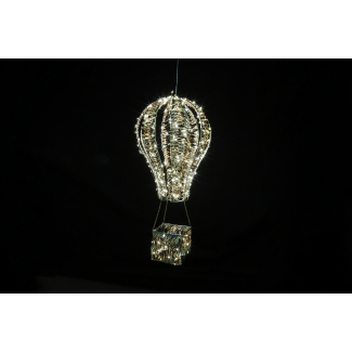 Mongolfiera in metallo oro con luci led, varie misure