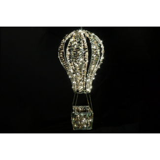 Mongolfiera in metallo oro con luci led, varie misure