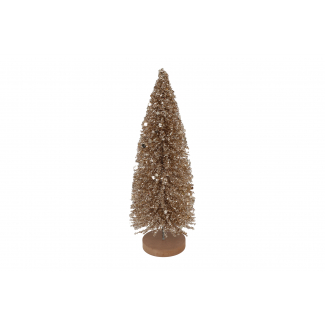 Albero di Natale in plastica naturale con base in legno, varie misure