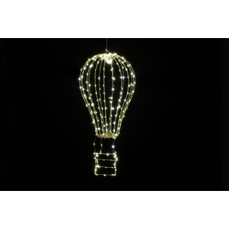 Mongolfiera in metallo oro con luci led, varie misure