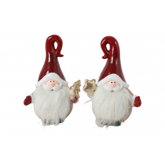 Babbo Natale in ceramica e tessuto, modelli assortiti, varie misure