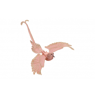 Uccello del paradiso in plastica su clip, 23x29 cm, vari colori
