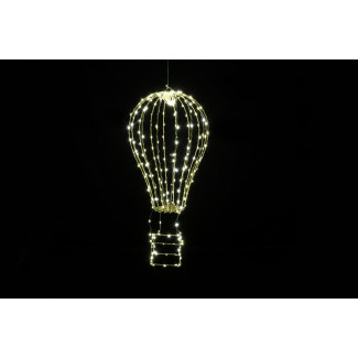 Mongolfiera in metallo oro con luci led, varie misure
