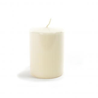 Candela pillar in cera avorio lucido, varie misure