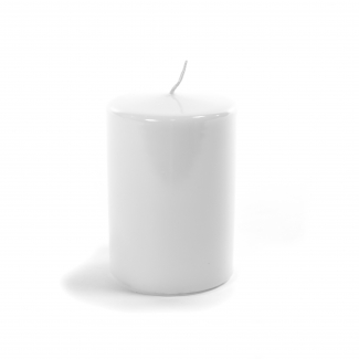 Candela pillar in cera bianca lucida, varie misure