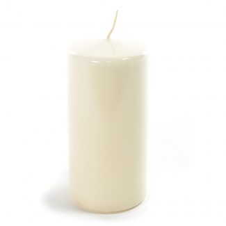 Candela pillar in cera avorio lucido, varie misure