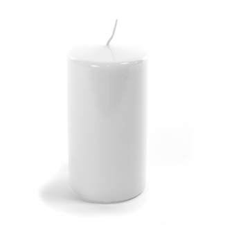 Candela pillar in cera bianca lucida, varie misure