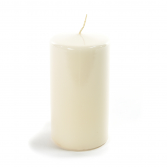 Candela pillar in cera avorio lucido, varie misure