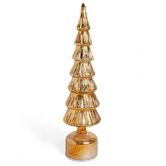 Albero rotante in vetro con luci a batteria, altezza 40 cm, in scatola regalo, vari colori