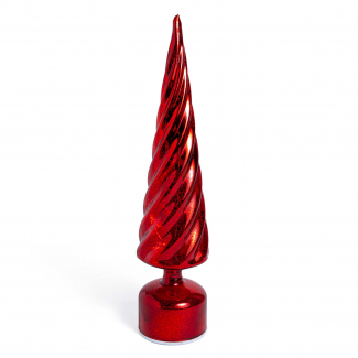 Albero rotante in vetro con luci a batteria, altezza 40 cm, in scatola regalo, vari colori